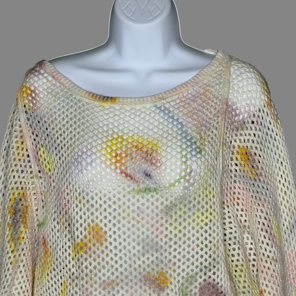 Klaas Jonkman X Pilcro Anthropologie S Open Stich Crew Neck Floral Pullover Boho - Picture 5 of 11